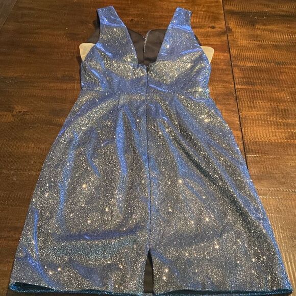 Ed Young Sparkly Formal Party Dress Homecoming Size XS silver and blue - Picture 6 of 11